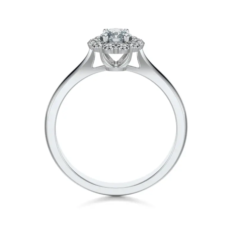 Pierścionek białe złoto z diamentami